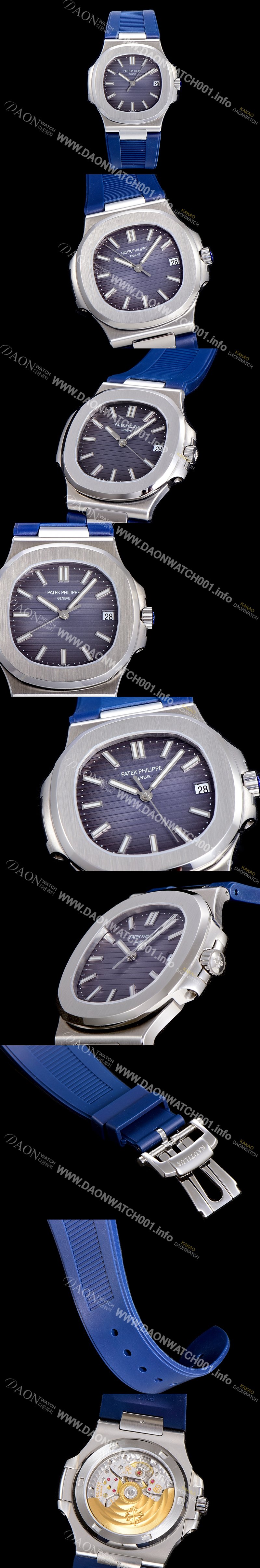 홍콩명품 [파텍필립]남성용 노틸러스 5711/1A-010 러버밴드 Cal.324 S C타입무브 오토매틱  40미리 블루그레이톤 다이얼 PAT74796