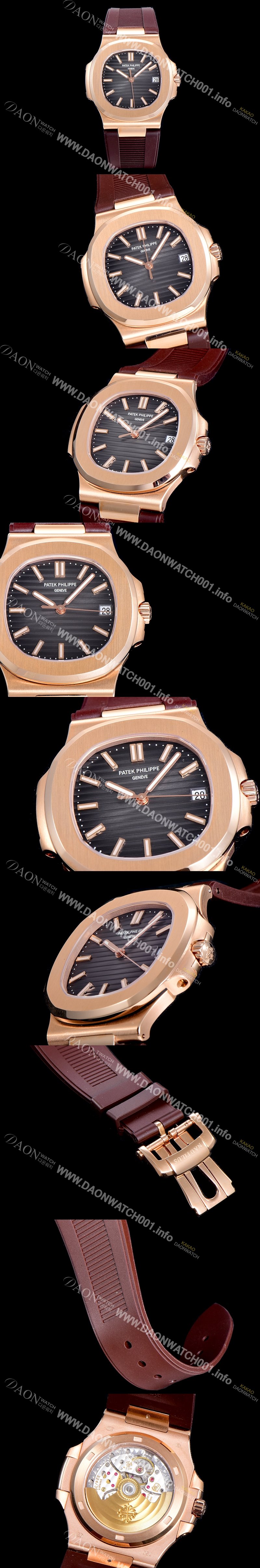 홍콩명품 [파텍필립] 남성용 노틸러스 5711R Cal.324 S C타입무브 오토매틱 18K 로즈골드 40미리 러버밴드 블랙다이얼 PAT75318