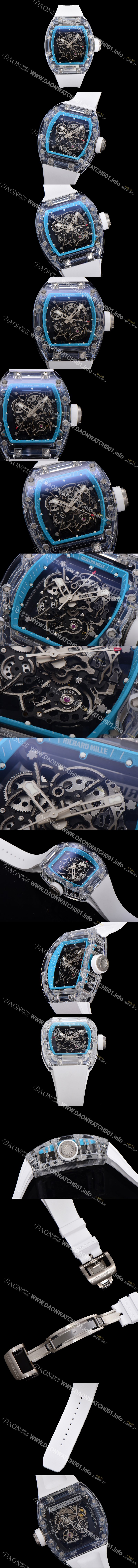 홍콩명품 [리차드밀러] 남성용 RM055 수동/기계식 무브먼트 50mm 우레탄줄 스캘래톤 블랙 다이얼 ric0228