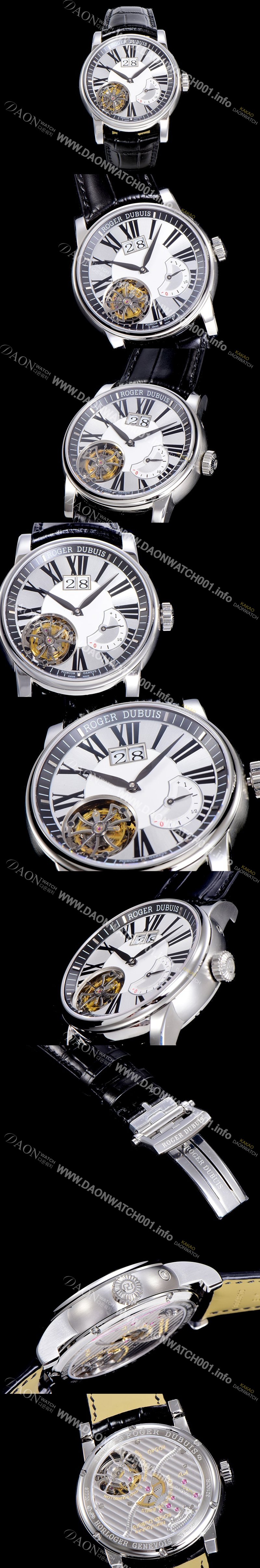 홍콩명품 [로저드빌]남성용  오마쥬 수동기계식 투어빌론(뜨루삐옹) 45미리 화이트 / 실버다이얼 ROG40385