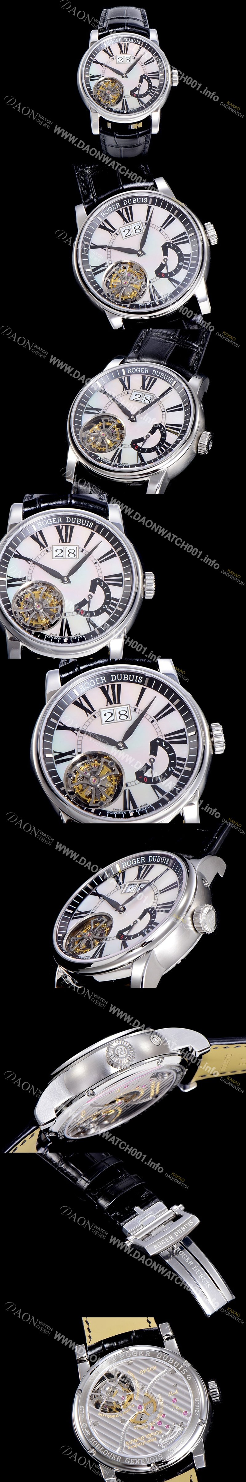 홍콩명품 [로저드빌]남성용  오마쥬 수동기계식 투어빌론(뜨루삐옹) 45미리 화이트다이얼 ROG22516