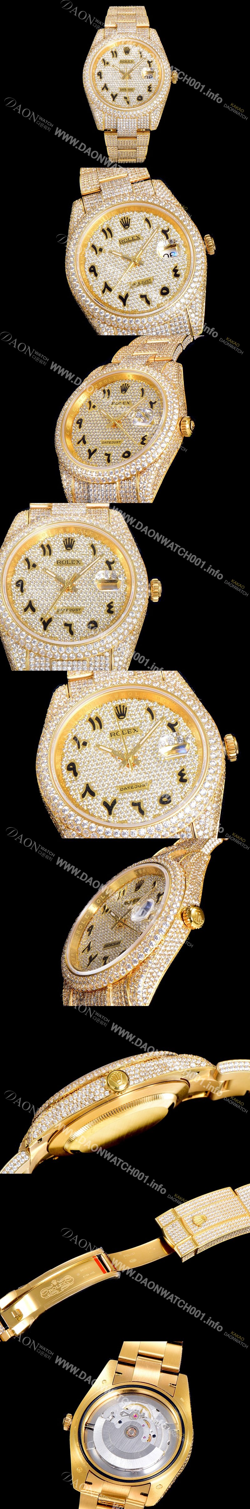 홍콩명품 [로렉스]남성용 1:1수제공정 제작 데이져스트 41mm 다이아몬드 18K 옐루골드 904L 오토매틱 보석다이얼 ROL19101