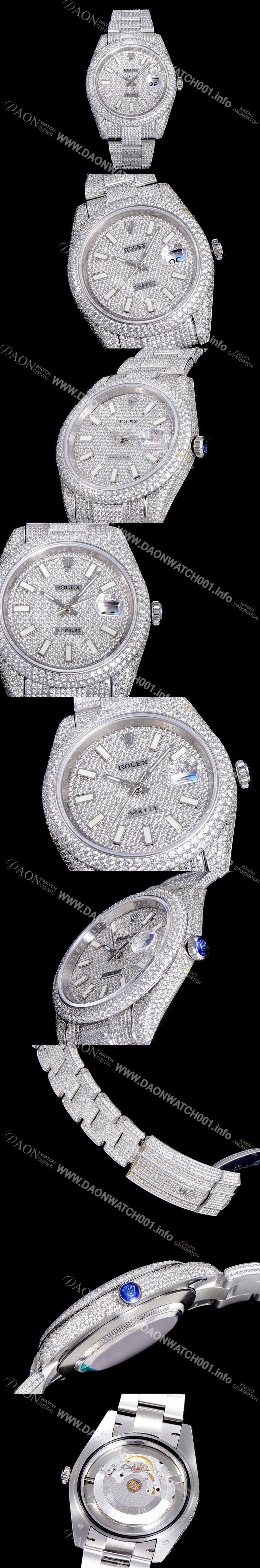 홍콩명품 [로렉스]남성용 1:1수제공정 제작！！ 데이져스트 41mm 다이아몬드 904L 오토매틱 보석다이얼 ROL58342