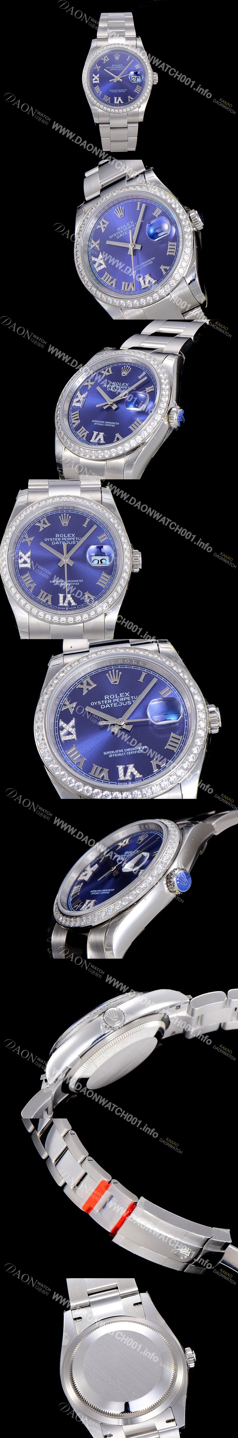 홍콩명품 [로렉스]남성용 데이져스트 오토매틱 3235무브 보석/큐빅 36미리 블루다이얼 ROL44045