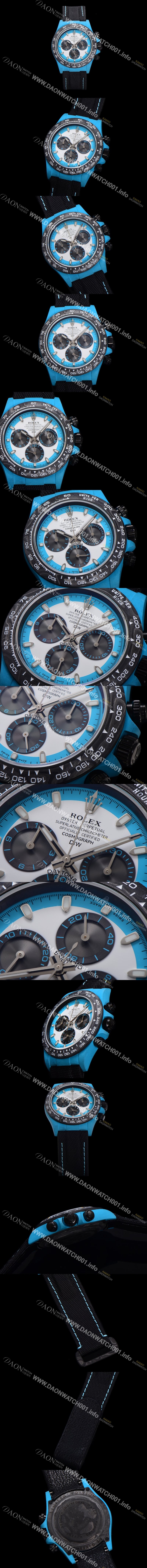 홍콩명품 [로렉스]남성용 데이토나 DIW 포지드카본 커스텀 40미리 크로노그래프 오토매틱 Cal.4130 무브먼트 화이트 다이얼 ROL80330