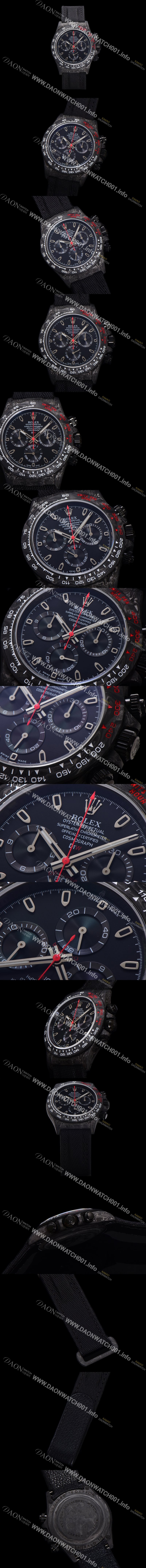 홍콩명품 [로렉스]남성용 데이토나 DIW 포지드카본 커스텀 40미리 크로노그래프 오토매틱 Cal.4130 무브먼트 블랙다이얼 ROL86030