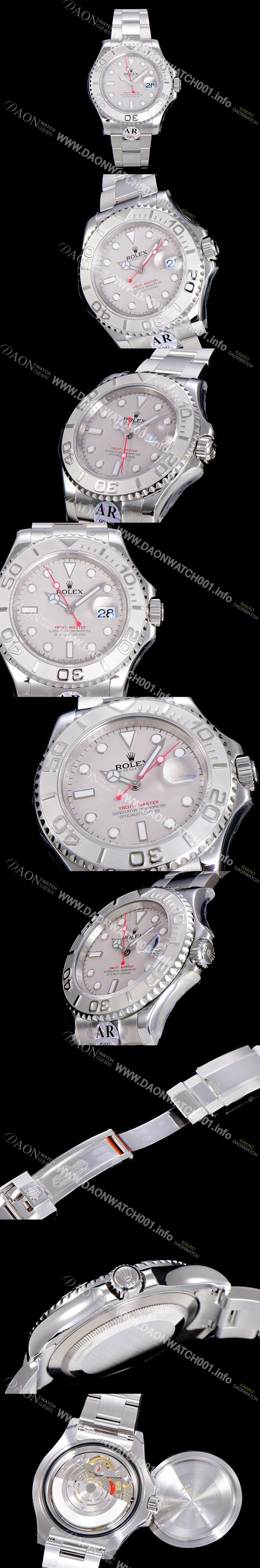 홍콩명품 [로렉스]남성용 요트마스터 40미리 G.M.T 롤렉스 904L 3135 오토매틱 무브먼트 그레이다이얼 ROL52646