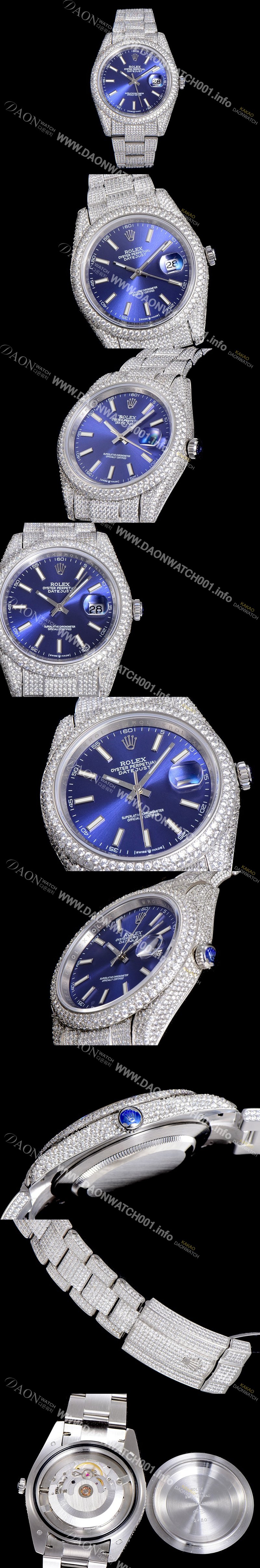 홍콩명품 [로렉스]남성용 데이져스트 오토매틱 41mm 다이아몬드 블루다이얼 ROL47562