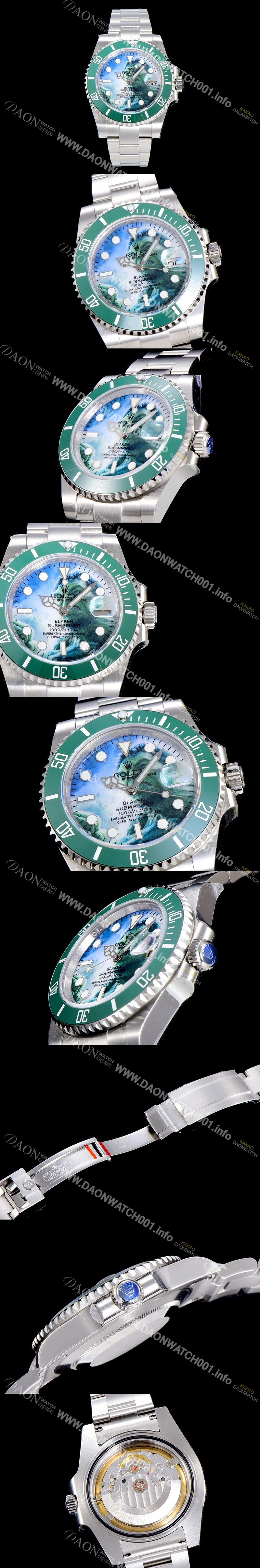 홍콩명품 [로렉스] 남성용 롤렉스 서브마리너 헐크 오토매틱 ETA2824-2 타입 40미리 그린 러버/우레탄줄 그린 다이얼 ROL79595