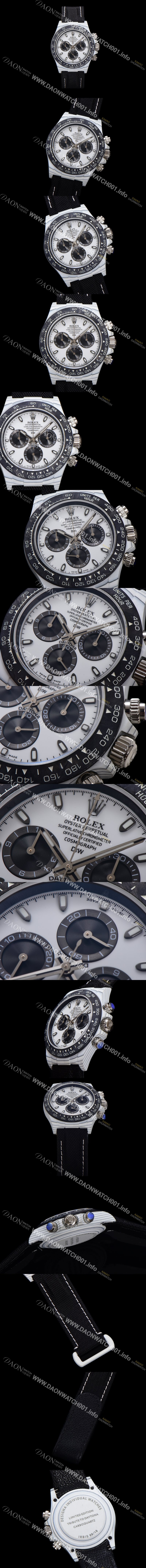 홍콩명품 [로렉스] 남성용 데이토나 DIW 포지드카본 커스텀 40미리 크로노그래프 오토매틱 Cal.4130 무브먼트 화이트 다이얼 ROL79643