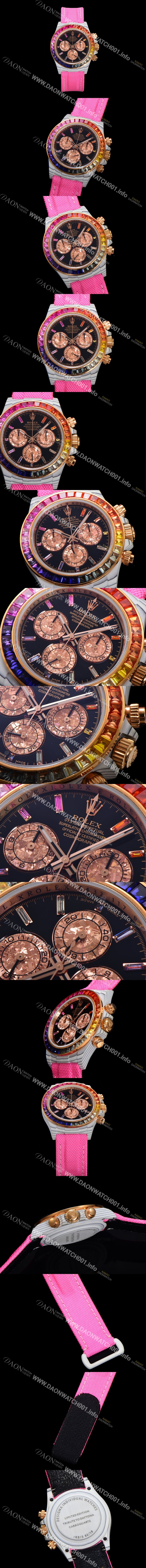 홍콩명품 [로렉스] 남성용 데이토나 포지드카본 커스텀 40미리 크로노그래프 오토매틱 Cal.4130 무브먼트 블랙 다이얼 ROL79661