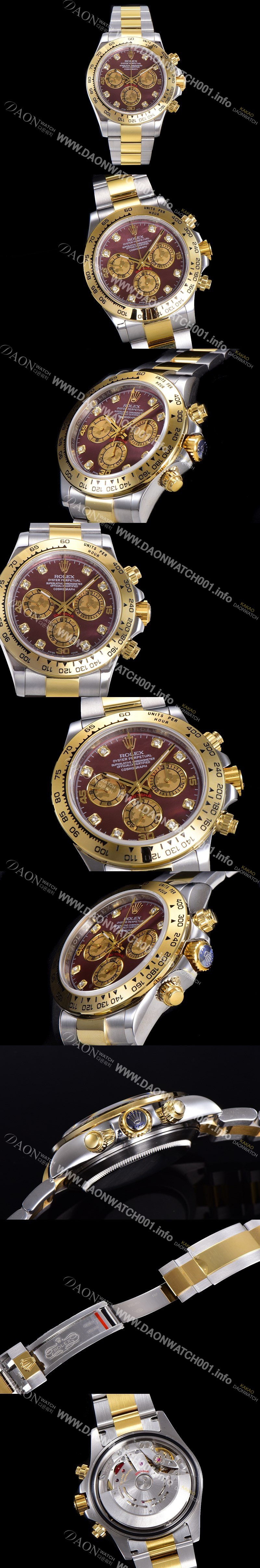 홍콩명품 [로렉스] 남성용 데이토나 코스모그래프 오토매틱 40미리 칼리버 4130 타입 18K 옐루골드 투톤콤비 메탈시계 래드다이얼 ROL79877