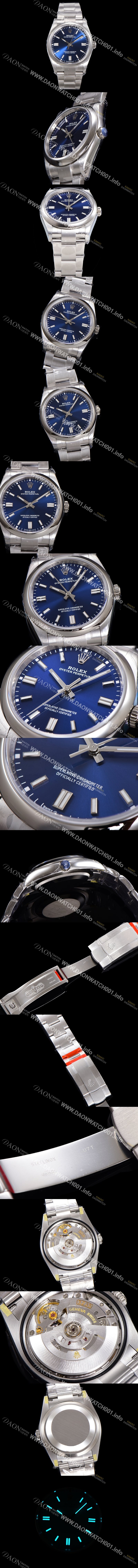 홍콩명품 [로렉스] 남성용 904스틸 오이스터 퍼페추얼 m126000 오토매틱 칼리버 3230타입 36미리 메탈시계 다크블루다이얼 ROL79897