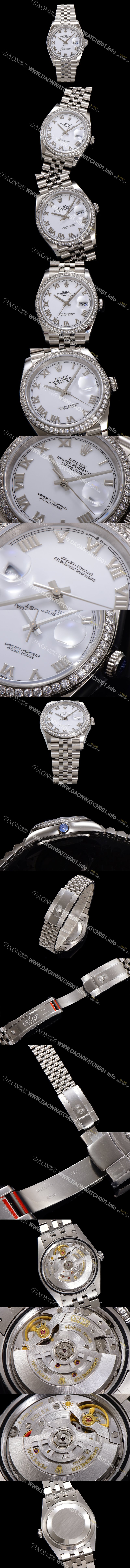 홍콩명품 [로렉스] 남성용 데이저스트 m126234 로마인덱스 36mm 보석/큐빅 오토매틱 Cal.3235 무브먼트 화이트 다이얼 rol5360