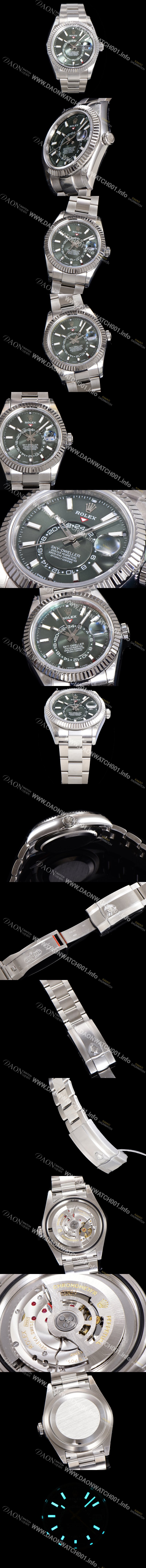 홍콩명품 [로렉스] 남성용 스카이-더웰러 오이스터 오토매틱 Cal.9002 타입 42mm 메탈줄 그린다이얼 rol5920