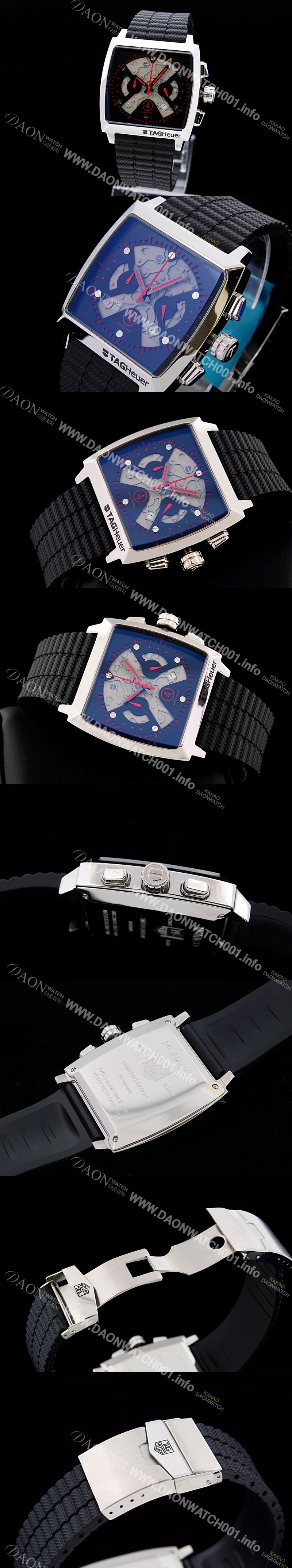 홍콩명품 [태그호이어] 남성용 모나코 스위스 쿼츠 블랙 다이얼 44mm TAG4212