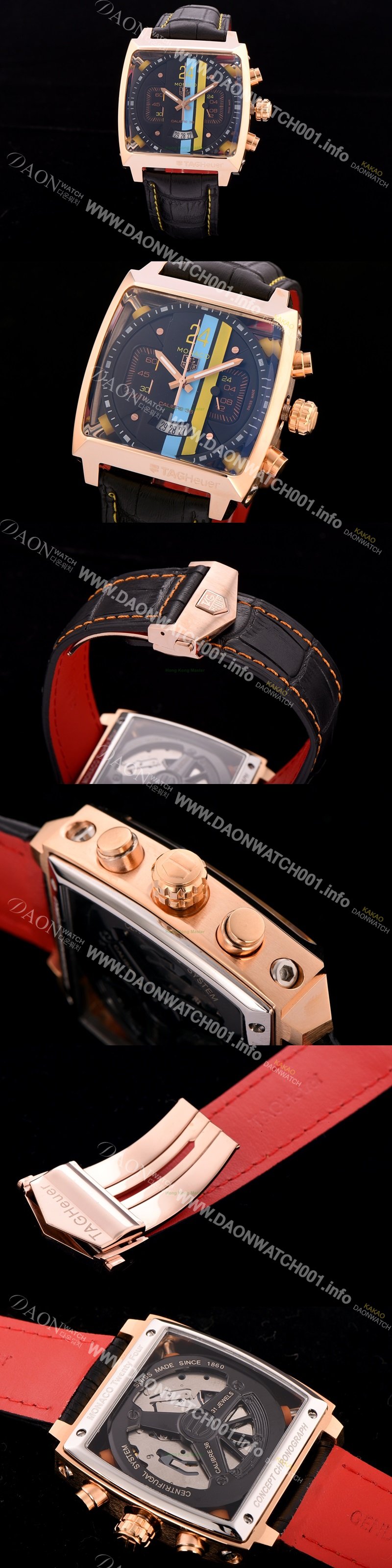 홍콩명품 [태그호이어] 남성용 뉴 모나코 컨셉 24 크로노그래프 스티브 맥퀸 한정판 로즈골드 TAG4210