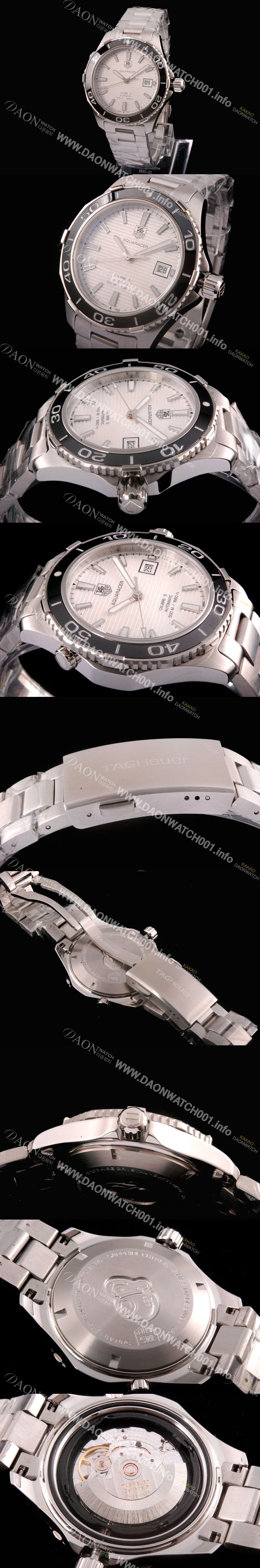 홍콩명품 [태그호이어] 남성용 아쿠아레이서 오토매틱 500메터 칼리버 5 화이트다이얼 TAG0405