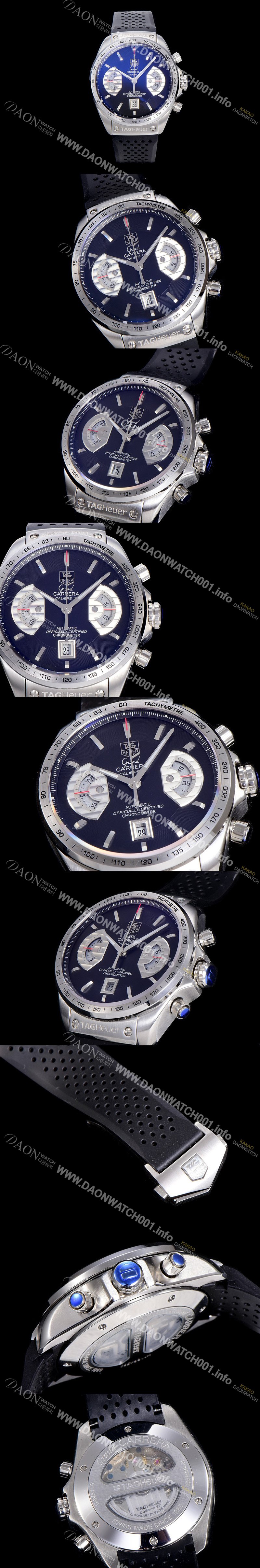 홍콩명품 [태그호이어] 남성용 까레라 칼리버 17 블랙 다이얼 블루핸즈 브레이슬릿 TAG0401