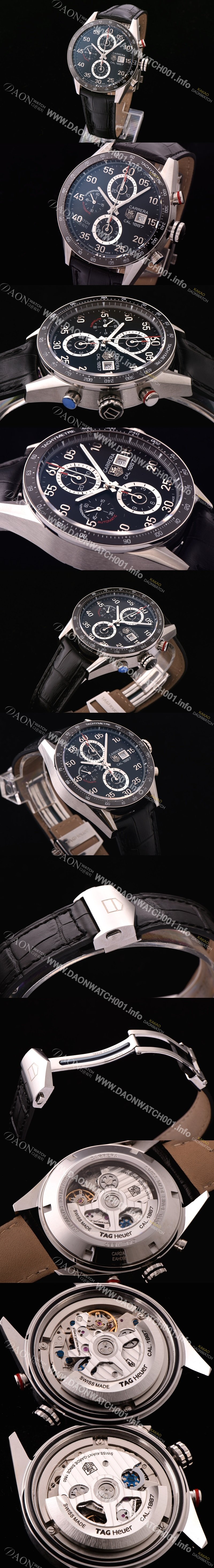 홍콩명품 [태그호이어] 남성용 까레라 크로노그래프 블랙 다이얼 TAG0440