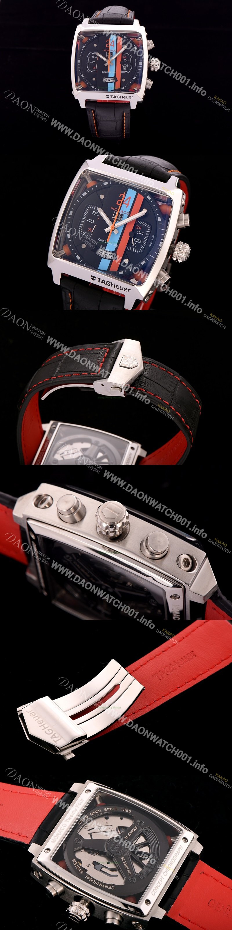 홍콩명품 [태그호이어] 남성용 뉴 모나코 컨셉트 24 크로노그래프 쿼츠 블랙다이얼 TAG0420