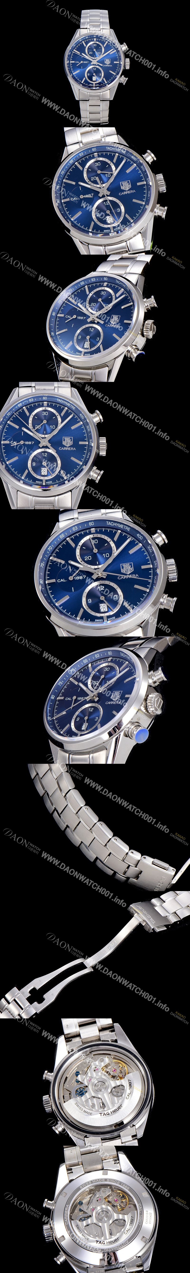 홍콩명품 [태그호이어] 남성용 까레라 칼리버 1887 크로노그래프 블루 다이얼 7750 오토매틱 TAG0400