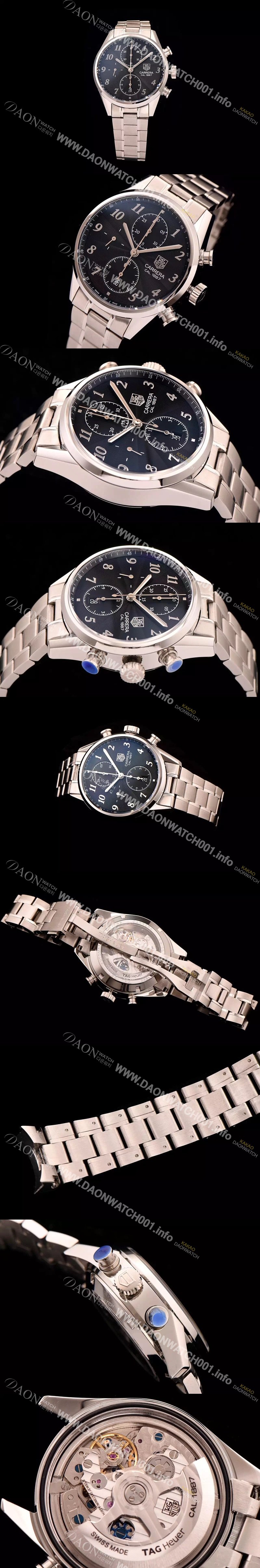 홍콩명품 [태그호이어] 남성용 까레라 1887 오토매틱 크로노 그래프 블랙 다이얼 TAG0220