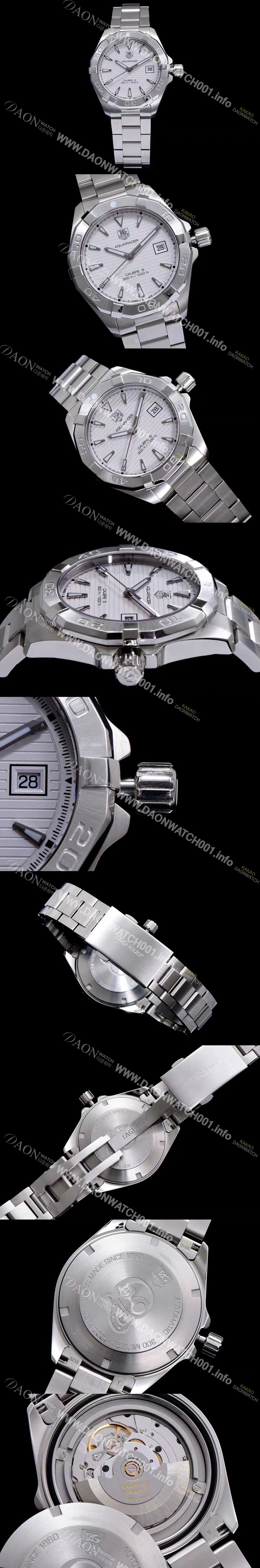 홍콩명품 [태그호이어] 남성용 아쿠아레이서 WAY2111.BA0928 워치 화이트 다이얼 오토매틱 무브먼트 TAG0145