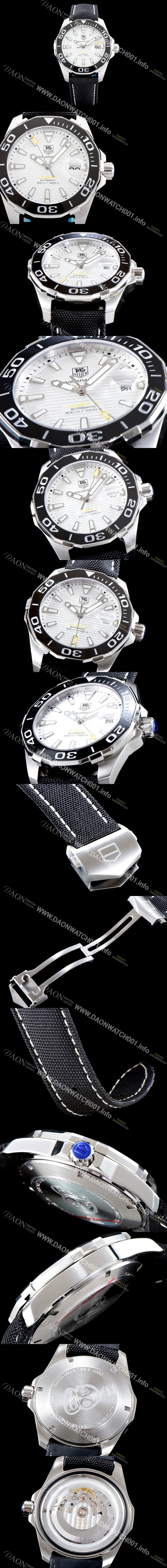 홍콩명품 [태그호이어] 남성용 아쿠아레이서 칼리버5 WAY201A.FT6142 화이트 다이얼 오토매틱 무브먼트 TAG0101