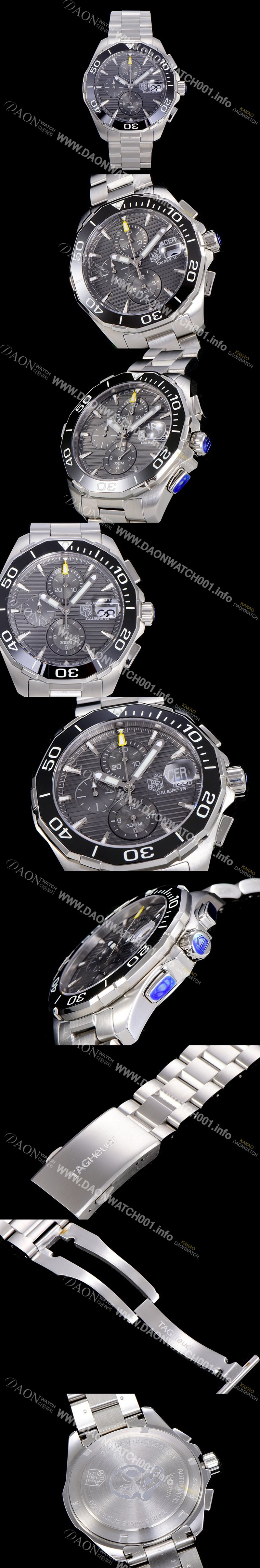 홍콩명품 [태그호이어]남성용 아쿠아레이서 크로노그래프 43미리 쿼츠시계 그레이다이얼 TAG61888