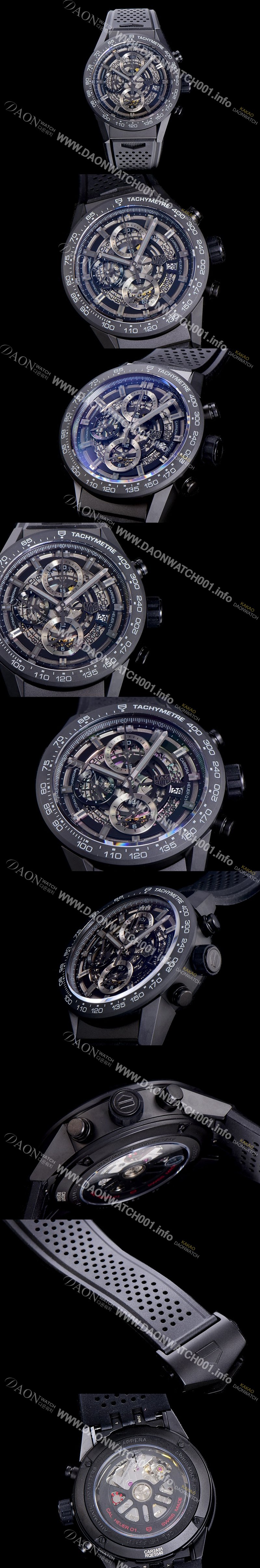 홍콩명품 [태그호이어]남성용  신상품출시!! 까레라 칼리버 크로노그래프 오토매틱 43mm 블랙다이얼 TAG61075