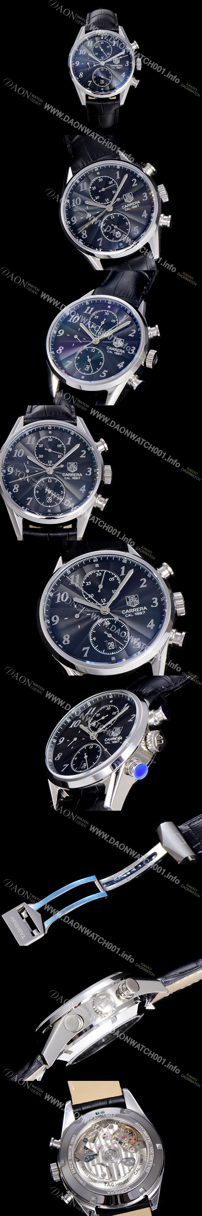 홍콩명품 [태그호이어] 남성용 까레라 1887 오토매틱 크로노 그래프 블랙 다이얼 TAG73859