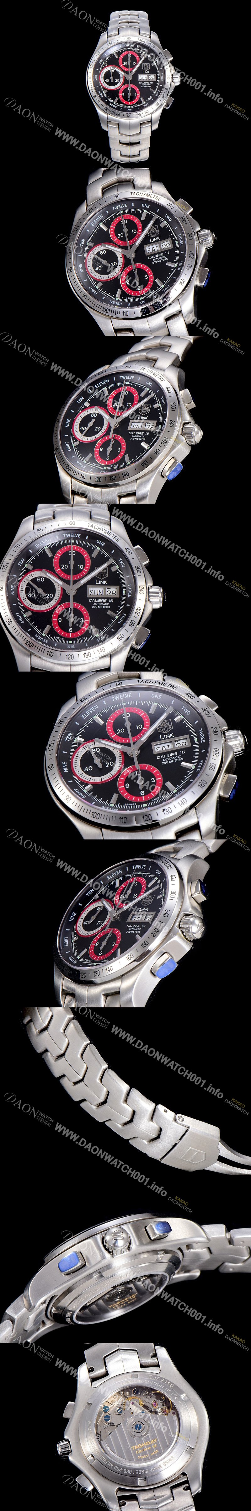 홍콩명품 [태그호이어] 남성용 링크 시리즈 칼리버 16 크로노그래프 블랙 다이얼 오토매틱 무브먼트 TAG73934