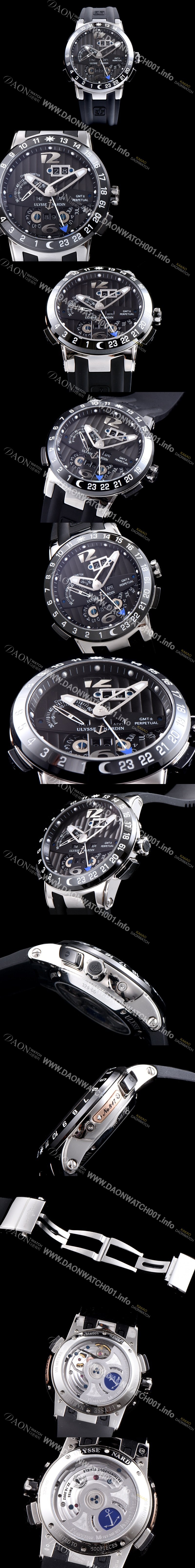 홍콩명품 [율리스나르당] 남성용 율리시스 나르딘 322-00-3 이그제큐티브 엘 토로 지엠티 퍼페츄얼 블랙 다이얼 오토매틱 무브먼트 ULY4203