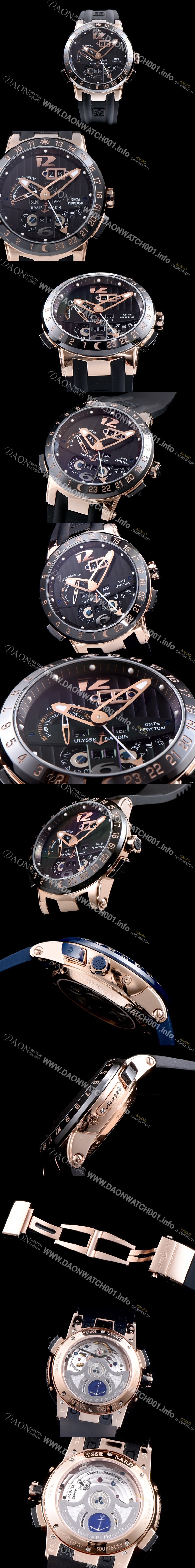 홍콩명품 [율리스나르당] 남성용 율리시스 나르딘 326-03 이그제큐티브 엘 토로 지엠티 퍼페츄얼 블랙 다이얼 오토매틱 무브먼트 ULY4200