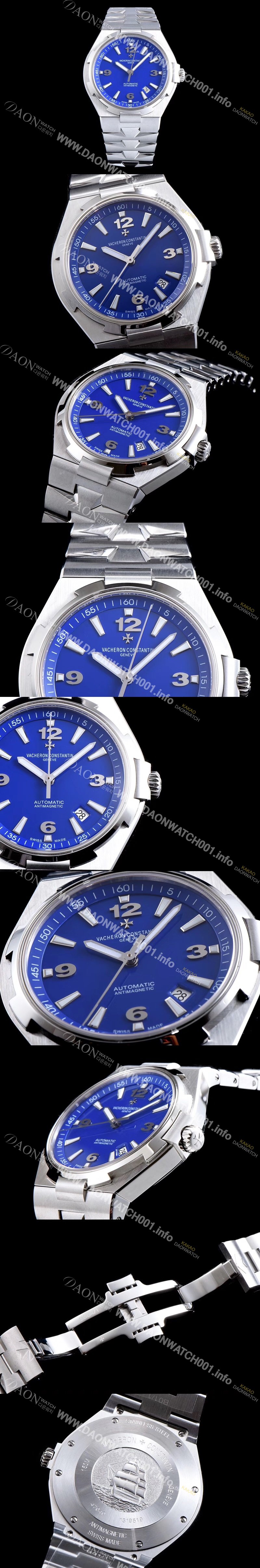 홍콩명품 [바쉐론콘스탄틴] 남성용 오버시즈 데이트 P47040/000A-9008 최신 업그레이드 버전! 블루 다이얼 오토매틱 무브먼트 VAC0200
