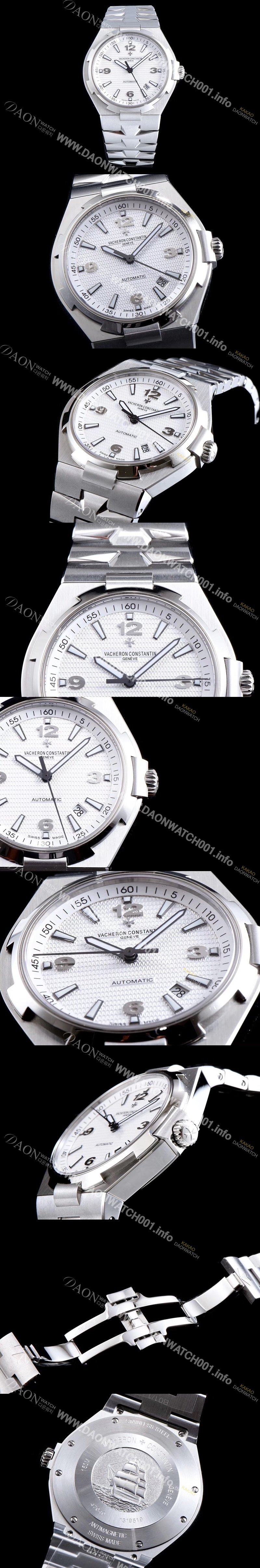 홍콩명품 [바쉐론콘스탄틴] 남성용 오버시즈 데이트 47040/000M-9500 최신 업그레이드 버전! 화이트 텍스쳐 다이얼 오토매틱 무브먼트 VAC0203