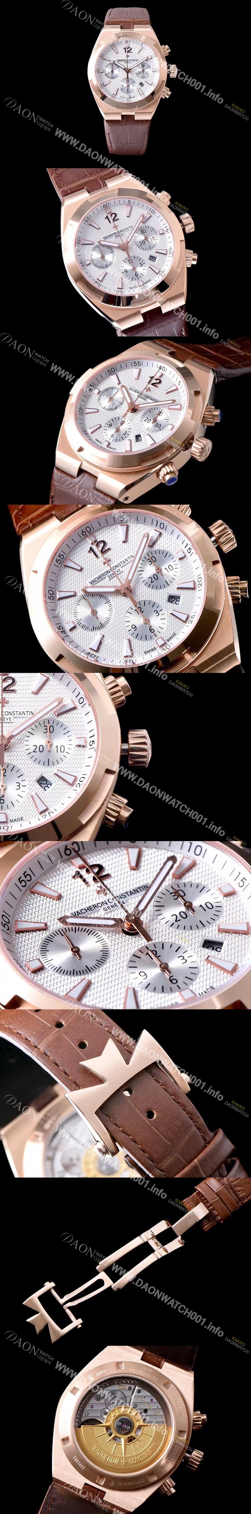 홍콩명품 [바쉐론콘스탄틴] 남성용 오버시즈 49150000R-9454 컬럼 휠 크로노그래프 18k 로즈골드 케이스 실버 텍스쳐 다이얼 오토매틱 무브먼트 VAC0200