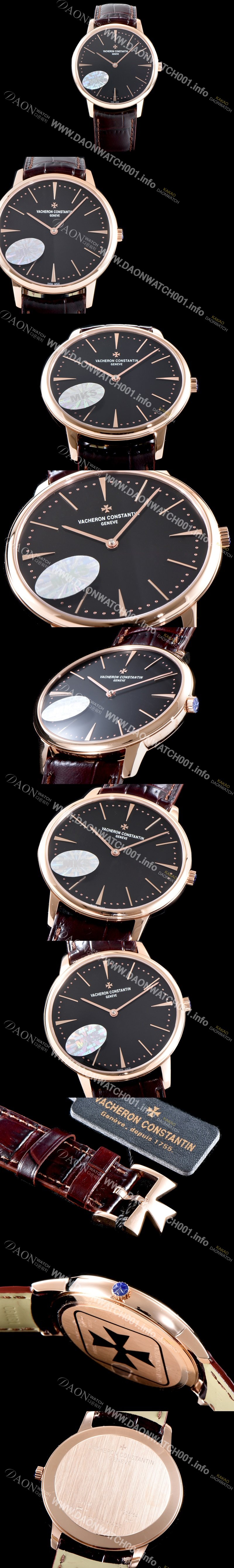 홍콩명품 [바쉐론콘스탄틴] 남성용 패트리모니 81180/000R-9283 매뉴얼 와인딩 클래식 타임온리 워치!! 18K 로즈골드 케이스 블랙 다이얼 오토매틱 무브먼트 VAC0211