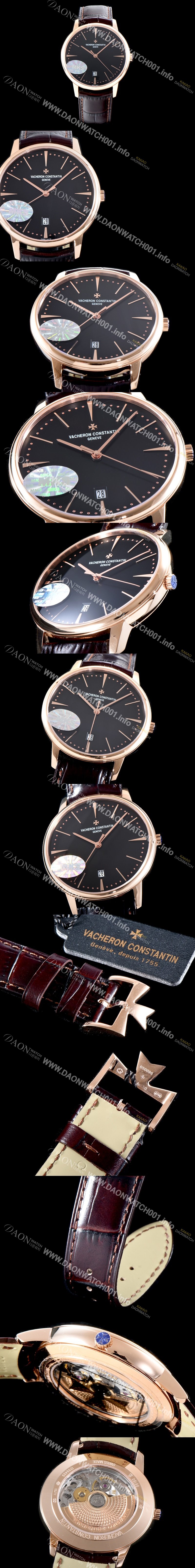 홍콩명품 [바쉐론콘스탄틴] 남성용 패트리모니 85180/000R-9166 셀프 와인딩 드레스 워치!! 18K 로즈골드 케이스 블랙 다이얼 오토매틱 무브먼트 VAC0210