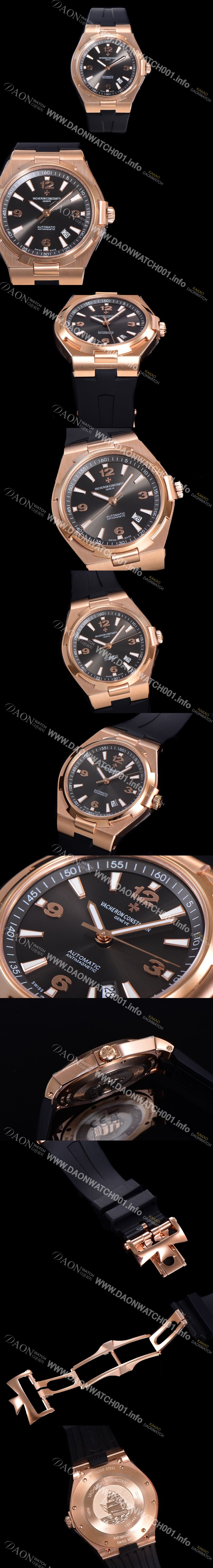 바쉐런 콘스탄틴 오버시즈 오토매틱 9015타입 42mm 남성용시계 금장시계 러버/우레탄줄 블랙다이얼 vac031818290