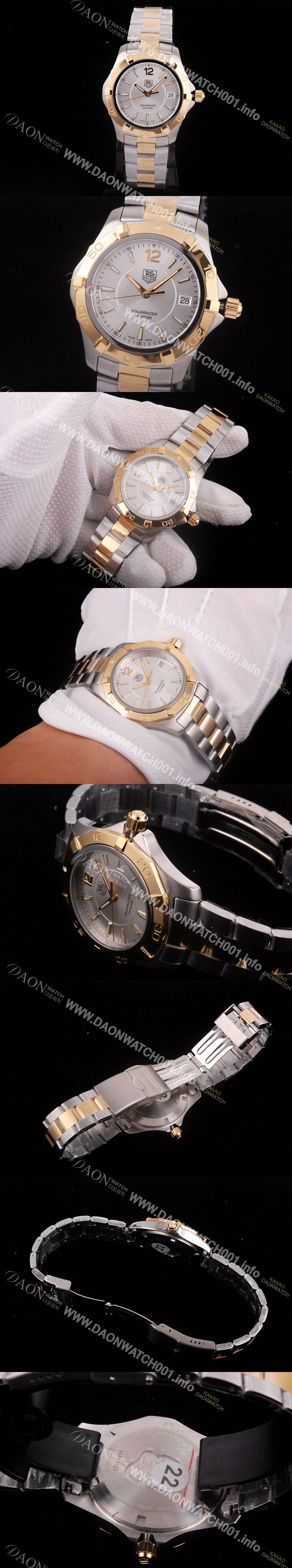 홍콩명품 [태그호이어] 남성용 아쿠아레이서 유니섹스 화이트 쿼츠 TAG4204