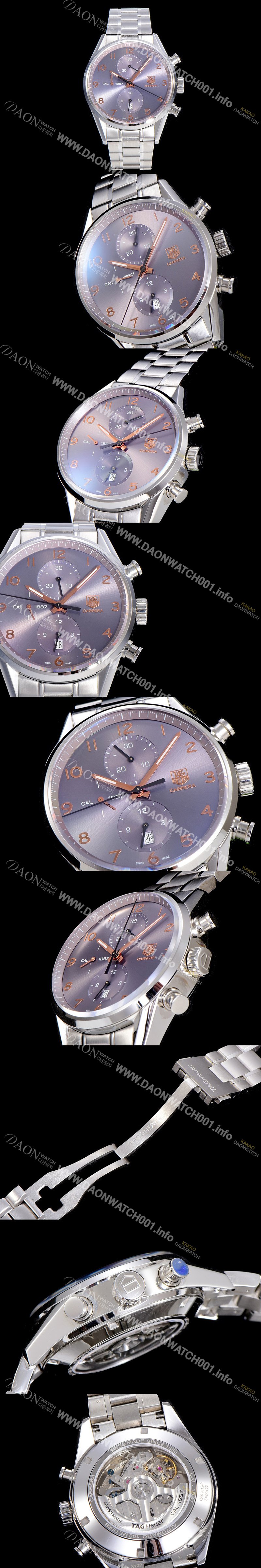 홍콩명품 [태그호이어] 남성용 까레라 칼리버 1887 크로노그래프 그레이 다이얼 7750 오토매틱 TAG4220