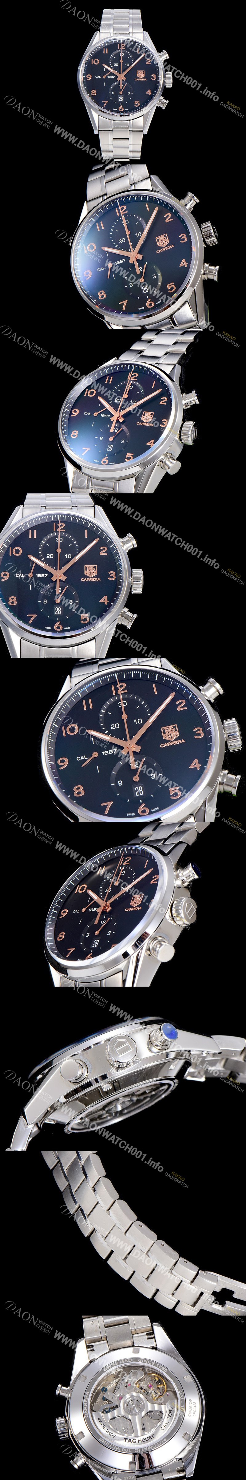 홍콩명품 [태그호이어] 남성용 까레라 칼리버 1887 크로노그래프 블랙 다이얼 7750 오토매틱 TAG4210