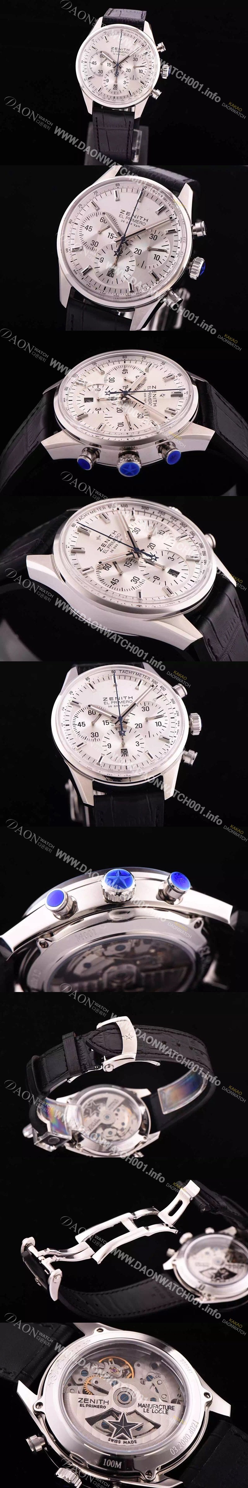 홍콩명품 [제니스] 남성용 엘 프리매로 03.2110.40001.C498화이트 다이얼 오토매틱 무브먼트 실버다이얼 ZEN4222