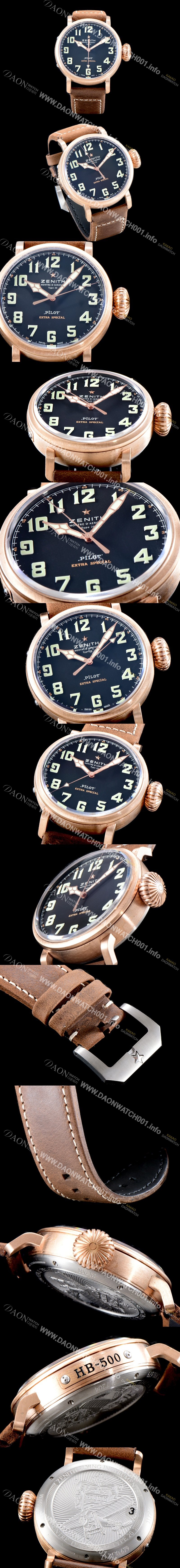 홍콩명품 [제니스] 남성용 파일럿 타입20 45mm 오토메틱 워치 블랙다이얼 ZEN4225