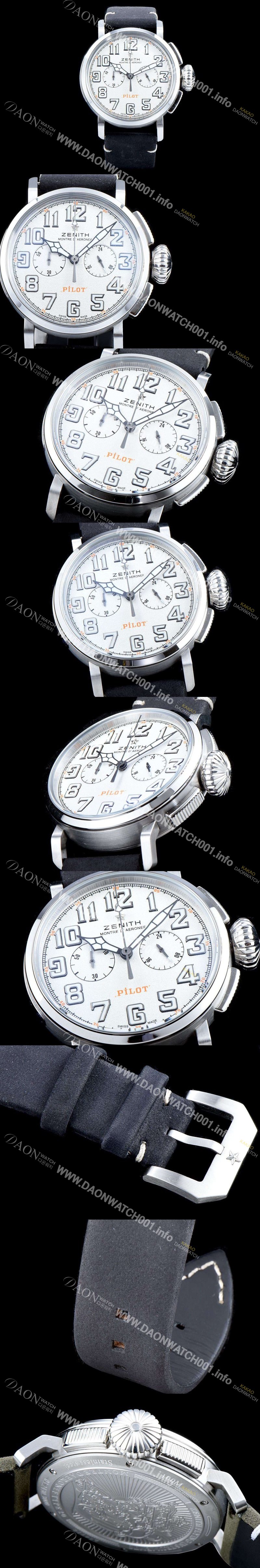 홍콩명품 [제니스] 남성용 파일럿 헤리티지 타입20 11.2430.4069/21.C773 톤업!!크로노그래프 슬레이트 화이트 그랜드 다이얼 일본 수입산 쿼츠 무브먼트 ZEN4203