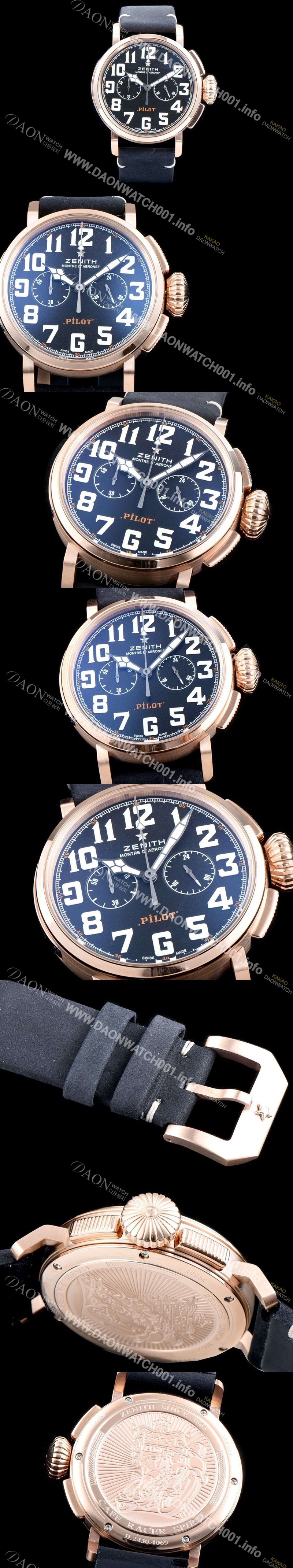 홍콩명품 [제니스] 남성용 파일럿 헤리티지 타입20 29.2430.4069/21.C800 엑스트라 스페셜!!크로노그래프 매트 블랙 다이얼 일본 수입산 쿼츠 무브먼트 ZEN4205