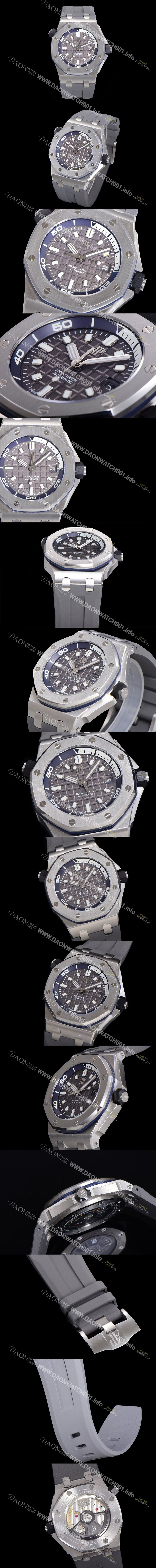 홍콩명품 [오데마피게] 남성용 로얄오크 오프쇼어 다이버 오토매틱 Cal.4308타입  42mm 우레탄줄 그레이다이얼 aud9591