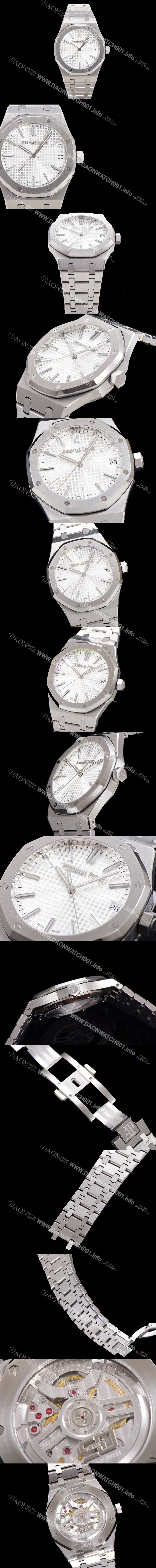 홍콩명품 [오데마피게] 남성용 로얄오크 15510 오토매틱 Cal.4302타입 메탈줄 화이트다이얼  aud5129